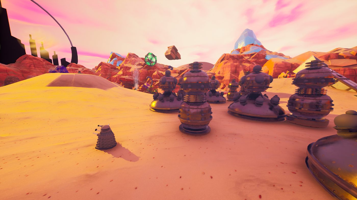 Orange sand, red rock, a pink sky and the domed citadel